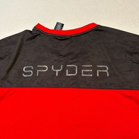 Spyder Shirt‎ Mens Large Active Athletic Red Center Chest Logo Back Logo - Picture 9 of 9